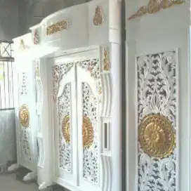 second gebyok ukir  warna putih