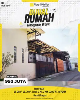 Rumah Dijual Jl. Melati Indah, Madegondo, Grogol, Sukoharjo