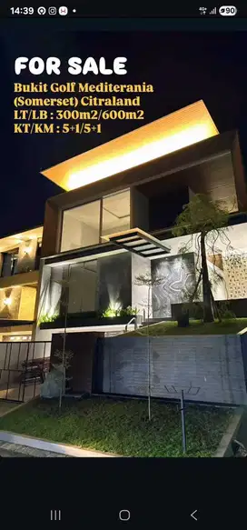 Rumah Citraland Somerset Mewah Premium Dekat UC Universitas Ciputra
