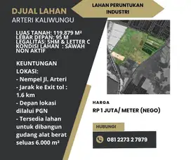 DJUAL Cepat Kavling Untuk Industri Pinggir Jalan Arteri Kaliwungu