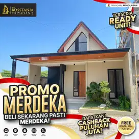 Rumah 1 Lantai Triyagan Mewah, Bebas Biaya, Bonus AC + Kulkas + Kanopi