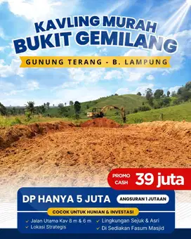 Tanah Kavling Sukaraame Nuansa Perbukitan, dekat kampus UIN dan ITERA