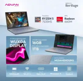 Laptop Advan Workplus Heritage 14 AMD Ryzen 5 7535HS DDR5 16GB 1TB SSD