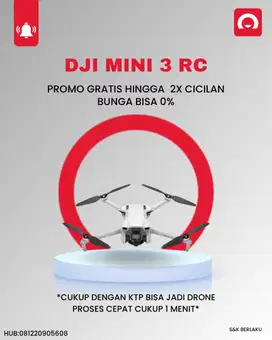 Cash credit Drone DJI Mini 3 RC promo kamera 0% gratis 1x cicilan