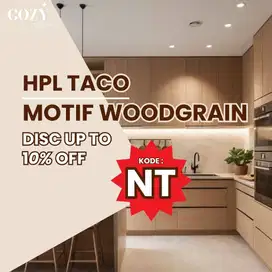 HPL Taco kode NT motif woodgrain | HPL motif kayu 1,22m x 2,44m