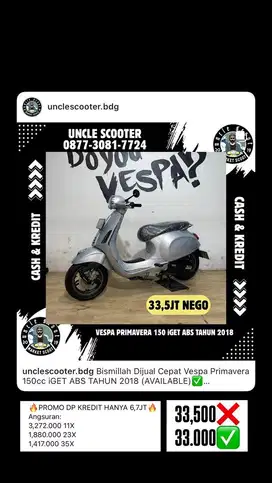 Vespa Primavera 150cc iGET ABS TAHUN 2018