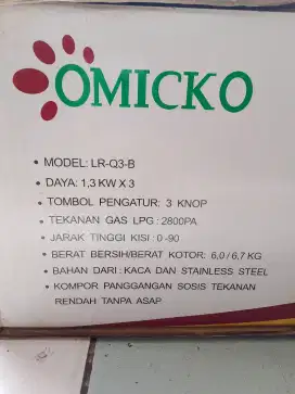 Panggangan 3tungku 2nd merk omicko