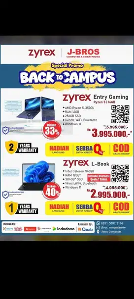 Laptop ready semua merk