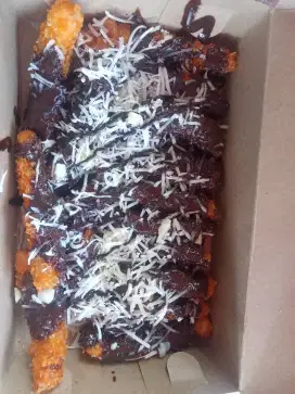 Pisang keju coklat crispy
