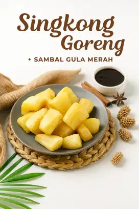 Singkong goreng sambal gula merah