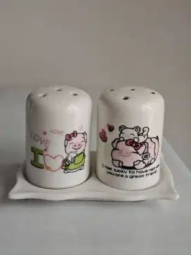 Tempat bumbu lada garam keramik gift kado