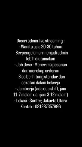 Admin Live Streaming