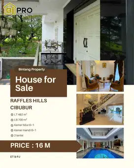 Rumah Mewah 2 LT Fully Furnished di Raffles Hills Cibibur