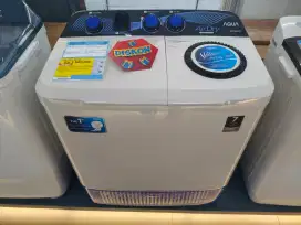 Mesin Cuci 2 Tabung Aqua 8 KG Cicilan Tanpa DP Gratis 2x Cicilan