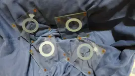 4 buah coaster kaca cantik motif cincin