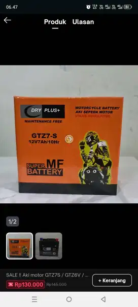 Aki Kering Yamaha FreeGo Merk DryPlus Type GT27-S
