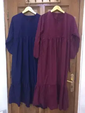 Sale 2 pcs gamis hijab dress muslimah tali pinggang L XL new bagus
