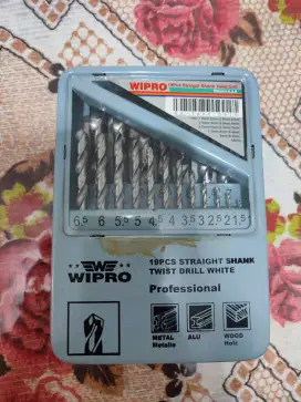 Set Mata Bor Besi Wipro 19pcs Straight Shank Twist Drill White