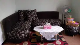 Sofa + meja kaca