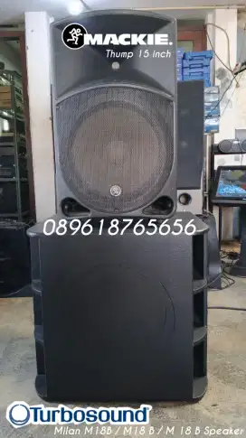 Turbosound Milan M18B & Mackie Thump 15 inch