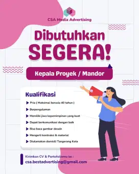 Lowongan Kerja Mandor Proyek Reklame