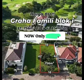 DIJUAL CEPAT BU !!! TANAH DI PERUMAHAN ELITE SURABAYA GRAHA FAMILI