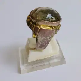 Cincin Kuningan Batu Kecubung Teh Jadul Preloved.