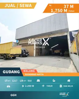 Dijual & Disewakan Gudang Lokasi Tengah Kota Soekarno- Hatta Malang