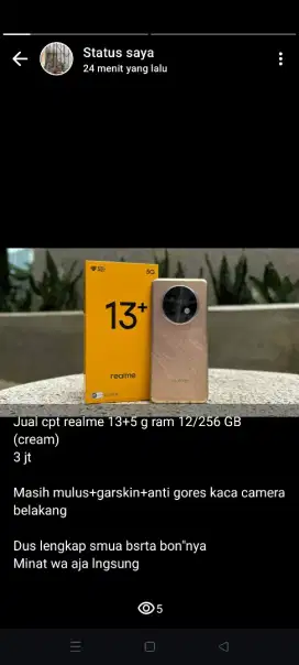 Dijual cepat REALME 13+5G RAM 12/256 GB