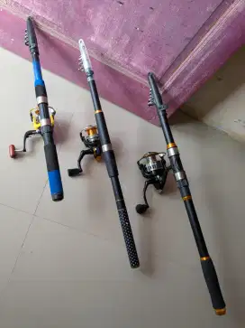 Joran satu set Murah Panjang 3.0 Meter Reel Besar Besi HE 7000 Mewah