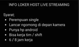 Lowongan host live