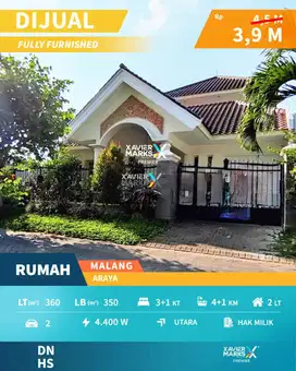 Dijual Rumah Sangat Terawat Full Furnish di Cluster Golf, Araya Malang