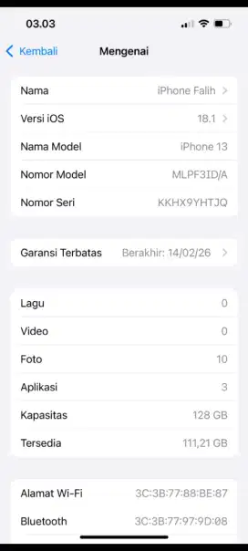 Iphone 13 128 resmi ex digimap