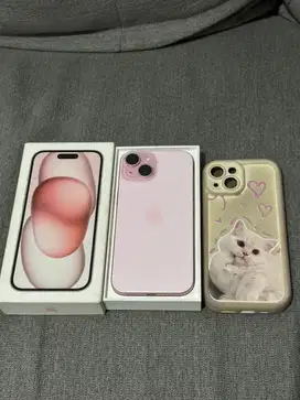 Iphone 15 pink 128gb IBOX baru 3 bulan