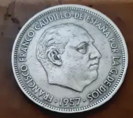 Koin 50 Pesetas Spanyol 1957 – Francisco Franco