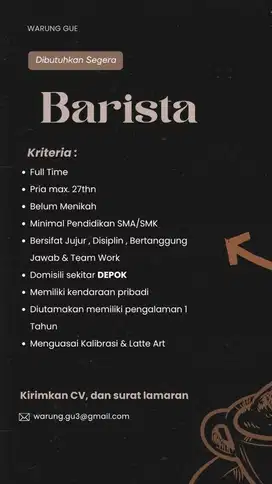 Lowongan Barista