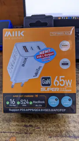 ADAPTOR 3 PORT 65W GAN M2K TC81B65G ACL