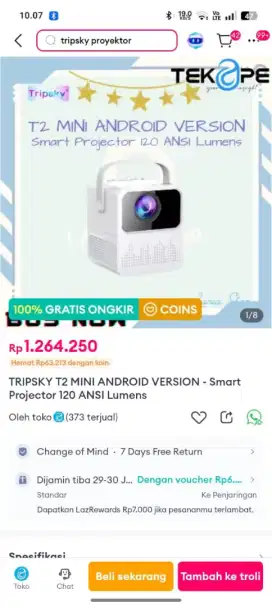 projektor t2 mini jual cepat kondisi normal dan mulus