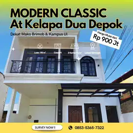 Rumah 2lt eropa modern  Dekat UI & KRL ,Cepat ke jakarta