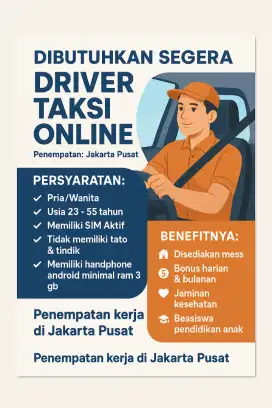 Dibutuhkan Driver Online