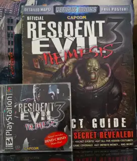 Game Ps1 RESIDENT EVIL 3 NEMESIS. BONUS: BUKU GUIDE & DINO CRISIS DEMO