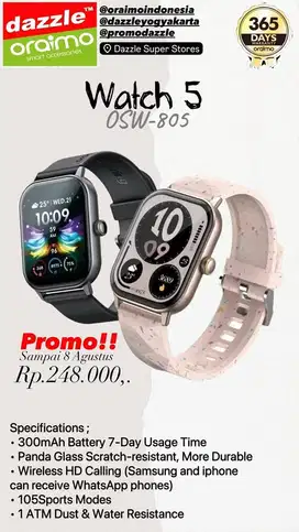 Smartwatch Watch 5 Oraimo OSW-805