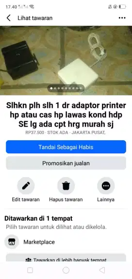 Slhkn plh slh 1 dr power suply printer atau sblh nya kond normal murah