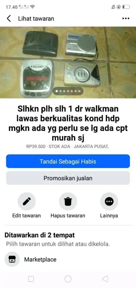 Slhkn plh slh 1 dr audio walkman lawas kond hdp mgkn ada yg tertarik