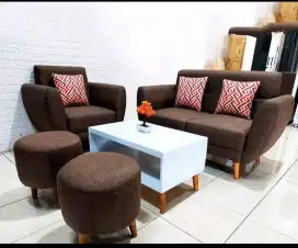 Sofa retro 2+1+2 stool