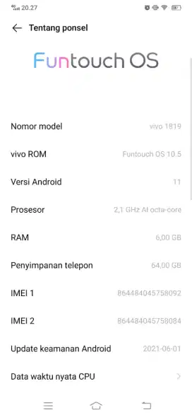 Bismilah dijual Vivo v15