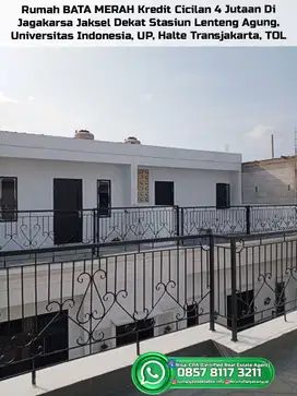 Rumah KPR BSI Jagakarsa Jaksel Dekat Stasiun Lenteng Agung Cicilan 4JT