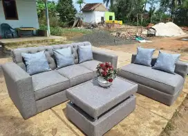 Sofa sudut kancing minimalis