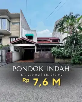 Dijual Rumah dekat Taman/Jalan Lebar di Pondok Indah Jakarta Selatan