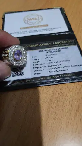 Batu permata Blue Saphire Purple Saphire Safir Ceylon Srilanka ad memo
